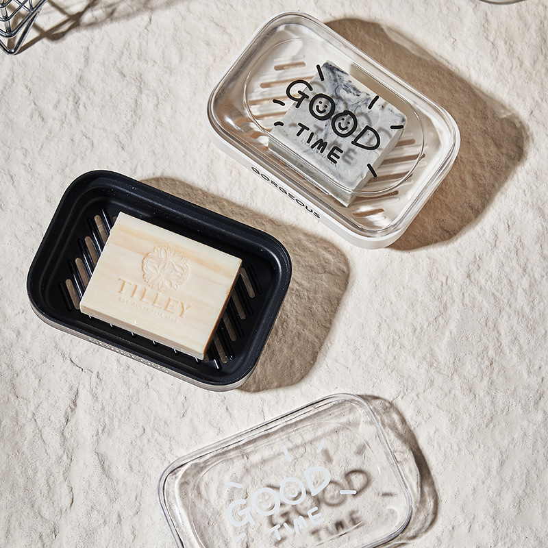 M80-6905 Soap box, a waterproof soap box with a lid for student dormitory bathrooms, a must-have draining soap box for business trips