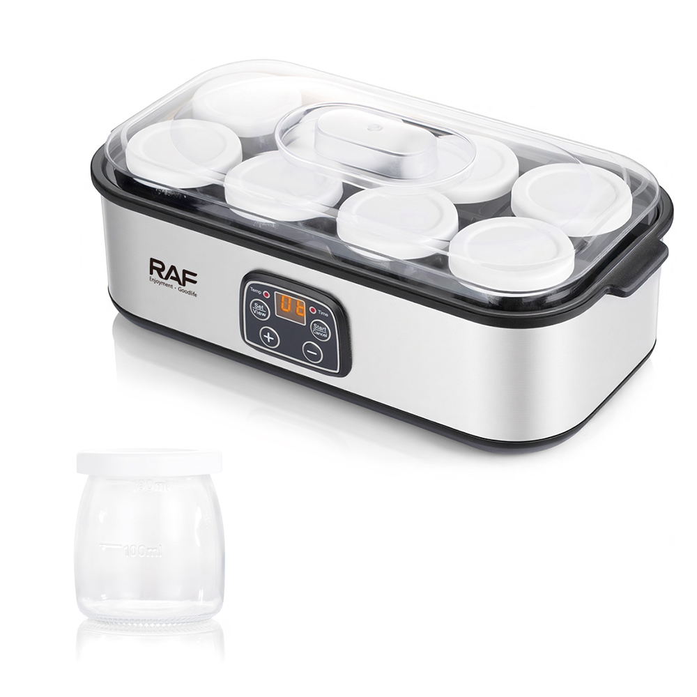 RAF cross-border European standard yogurt maker for breakfast, homemade yogurt fermentation, home jam, ice cream, yogurt pudding 8 cups pic 6