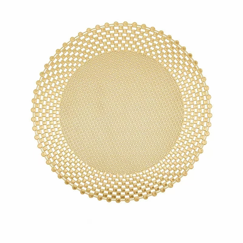 Heat-insulating and gold-embossed hotel placemats, European-style mirror hollowed-out table MATS, round decorative table MATS Heat-insulating and gold-embossed hotel placemats, European-style mirror hollowed-out table MATS, round decorative table MATS