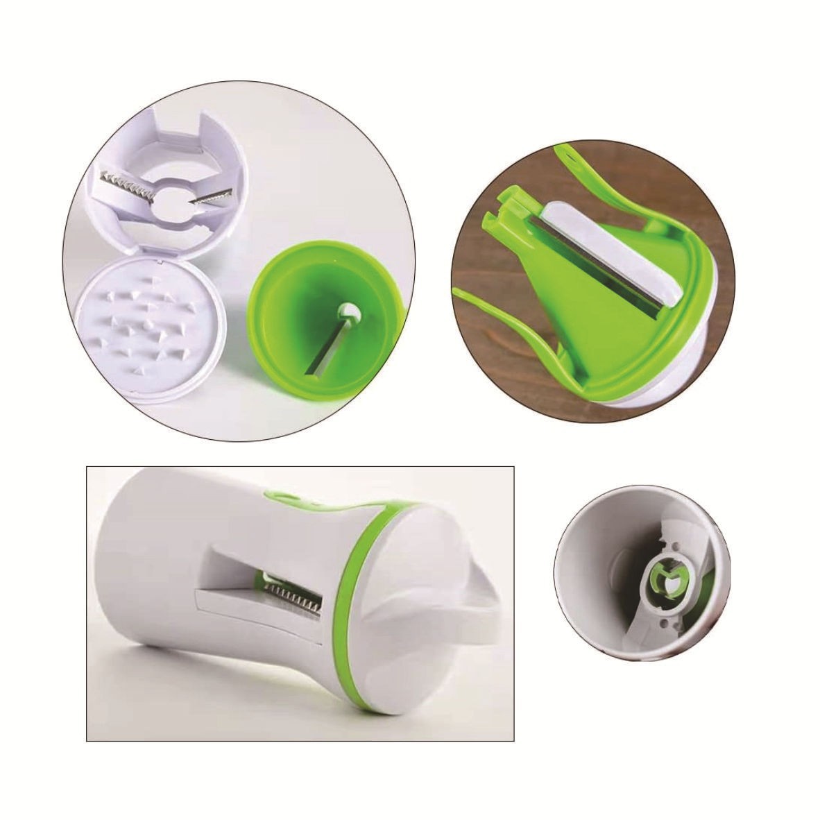 New cross-border multi-functional grater, hand-cranked vegetable slicer, spiral funnel grater, kitchen small tools Specification drawing