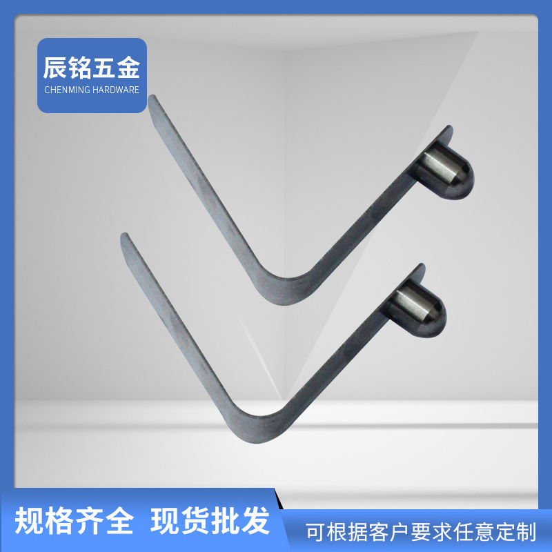 V-shaped tube positioning spring piece tent spring clip diameter 7mm V-shaped double-bead stainless steel spring piece clip Specification drawing