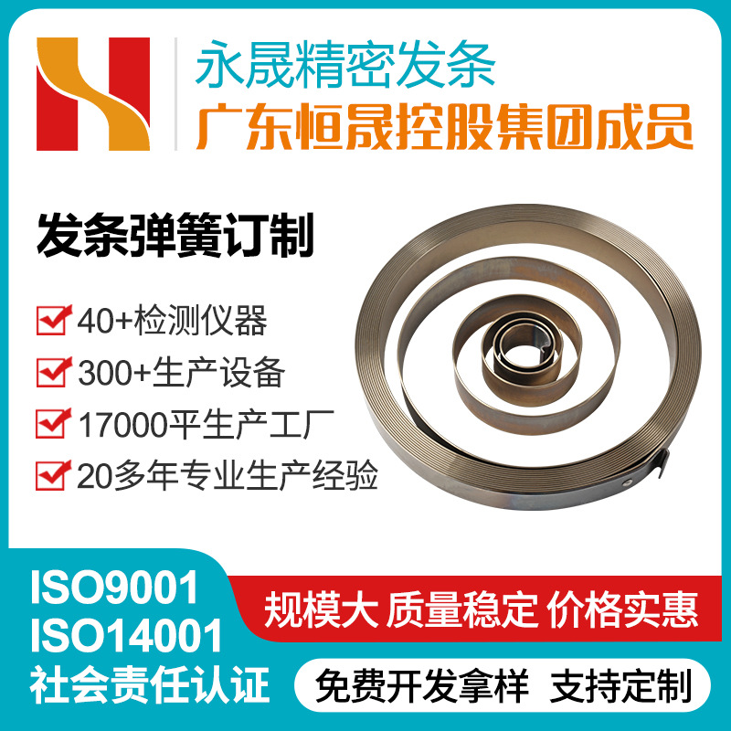 Stainless steel flat spring spring, flat wire spring spring, curly coil spring, motor carbon brush, non-standard coil spring full figure