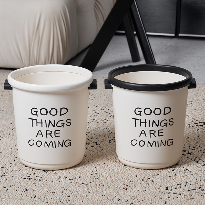 M80-6915 Graffiti-style trash can, simple pressure ring for home kitchen, living room, toilet and bathroom, 9.5L
