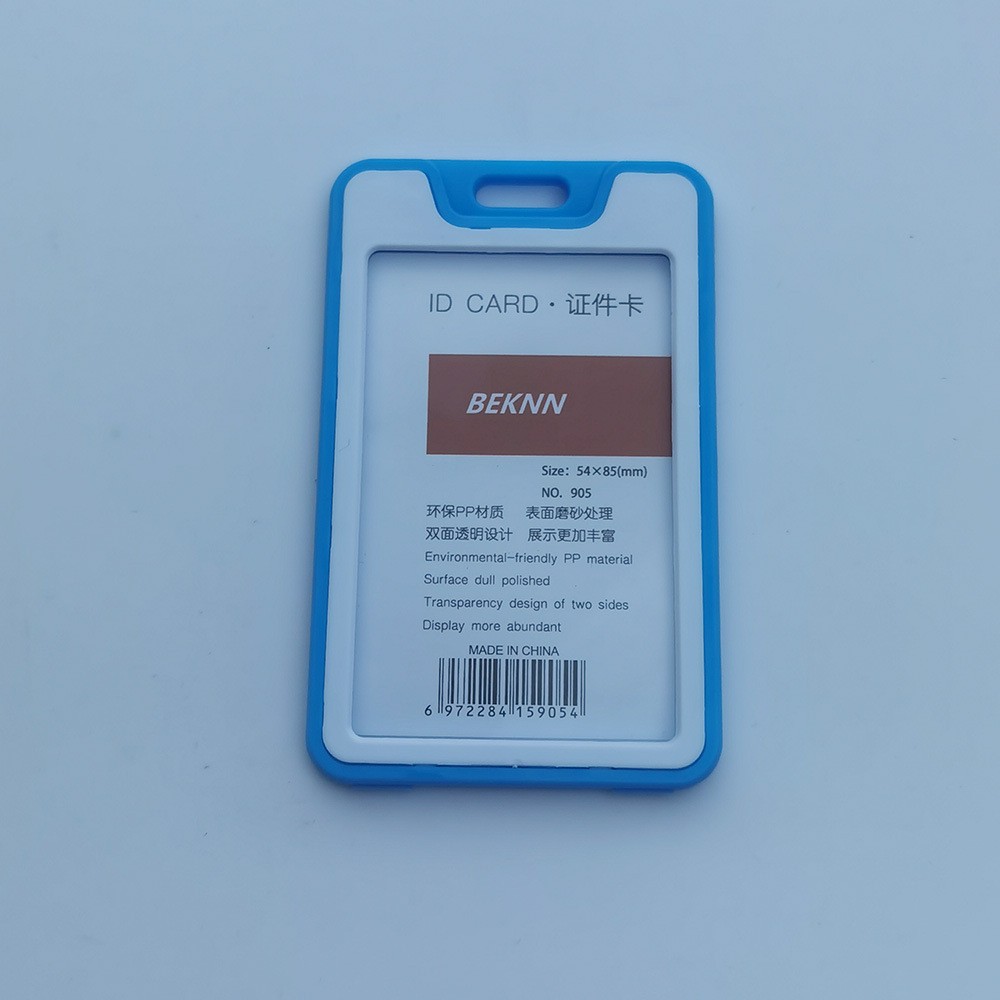 Factory direct supply of pp plastic student ID card, bus card chest, tag, double-sided transparent, multi-color, lanyard name card holder Specification image