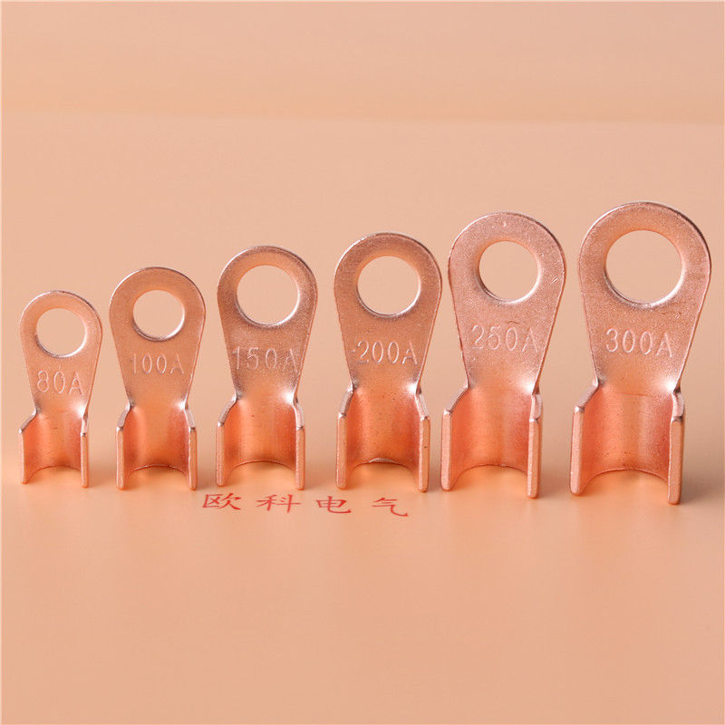 Weihaisheng Cross-border Foreign Trade Factory directly supplies copper terminal blocks OT national standard battery open nose terminal blocks, 100A copper wire ears, new energy open copper noses Specification image