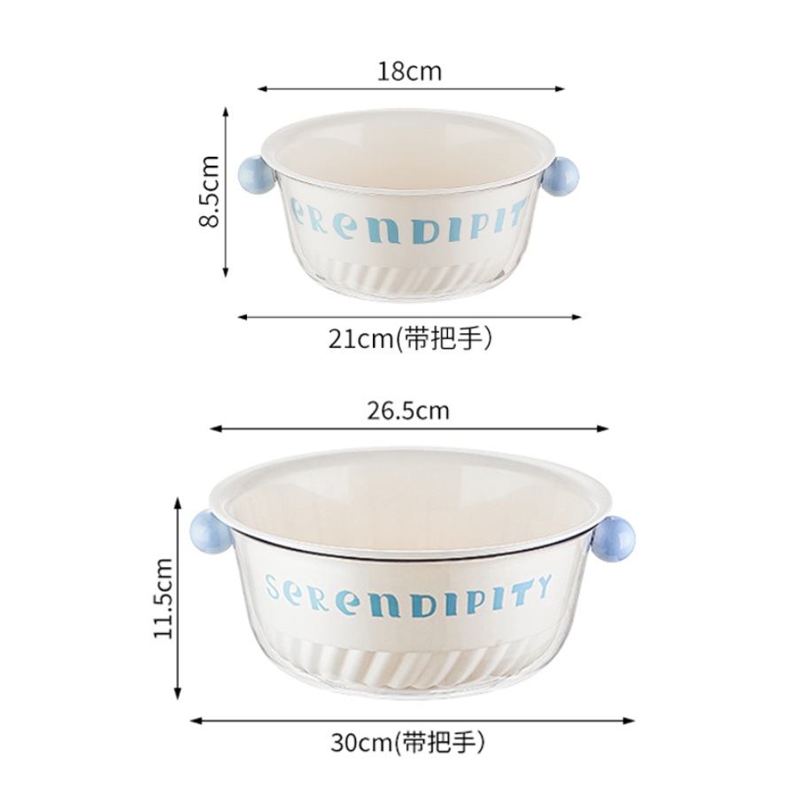 J06-6956 Vegetable washing basin, draining basket, household kitchen, double-layer fruit washing basket, vegetable washing basin, exquisite dopamine small fruit plate Item Picture