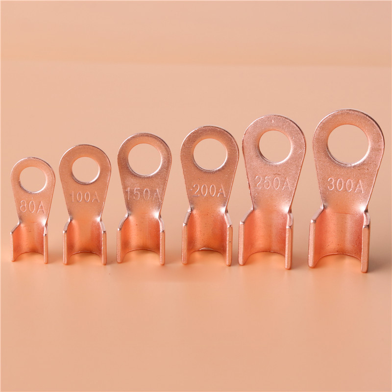 Weihaisheng Cross-border Foreign Trade Factory directly supplies copper terminal blocks OT national standard battery open nose terminal blocks, 100A copper wire ears, new energy open copper noses details Picture