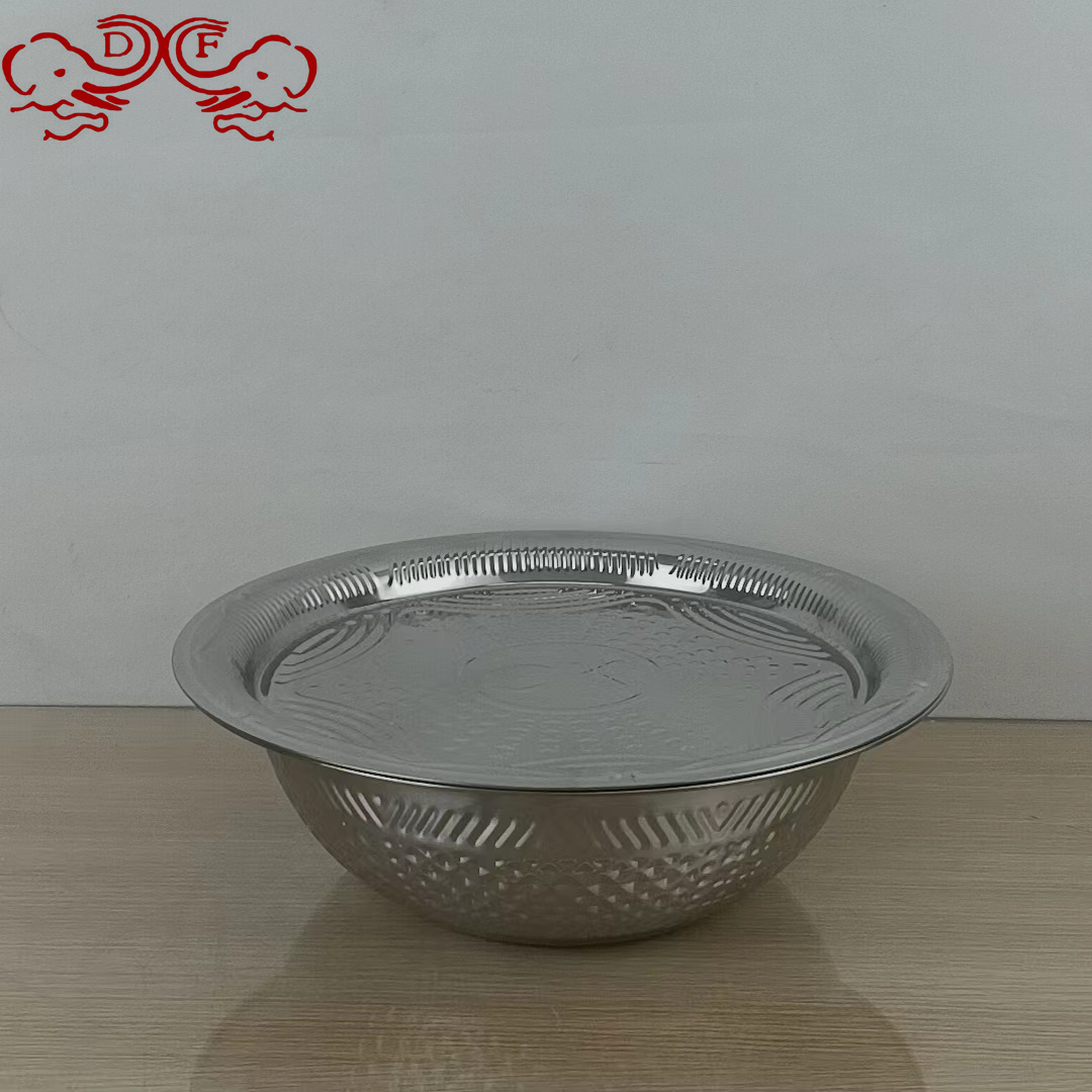 DF99131 extra-thick stainless steel OK set basin, various flower-shaped covered basin, seasoning basin, kitchen soup basin, commercial and household DF TRADINGHOUSE Item Picture