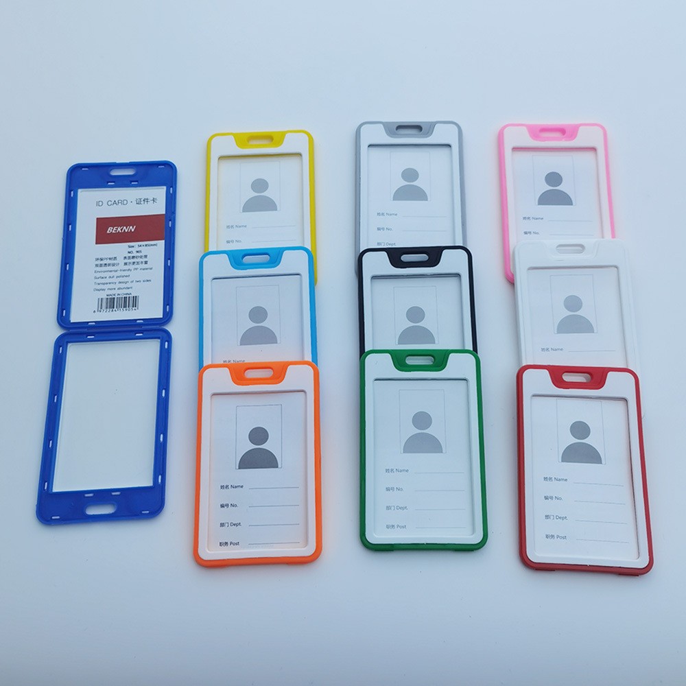 Factory direct supply of pp plastic student ID card, bus card chest, tag, double-sided transparent, multi-color, lanyard name card holder Application Scenario