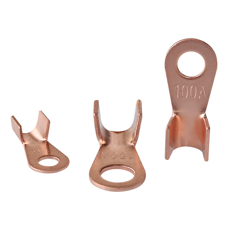Weihaisheng Cross-border Foreign Trade Factory directly supplies copper terminal blocks OT national standard battery open nose terminal blocks, 100A copper wire ears, new energy open copper noses Item Picture