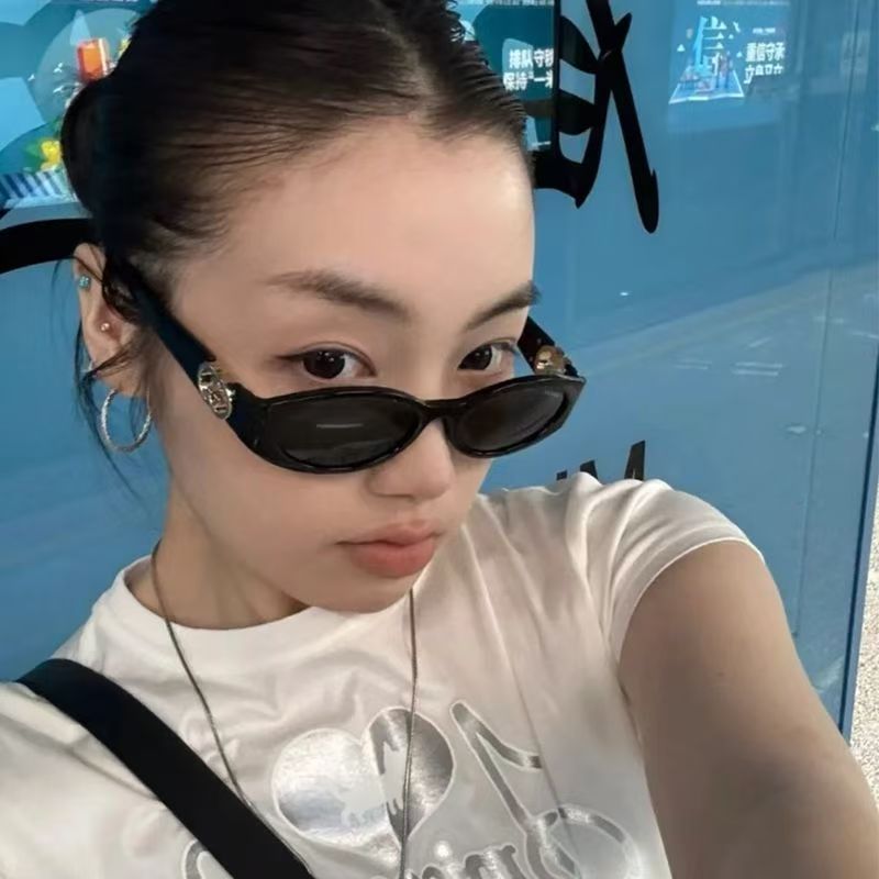 张凌赫同款驰墨镜男双G标识小框G时尚太阳镜女