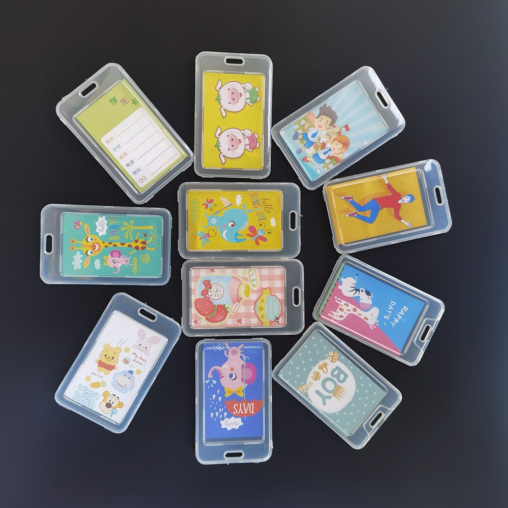 The manufacturer supplies waterproof pp plastic name card holders, cartoon, dust-proof, fold-proof, high-transparency and multi-style name card holders Item Picture