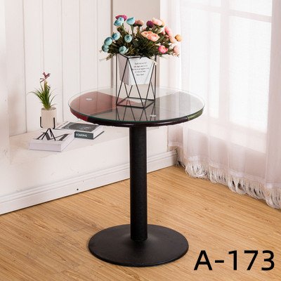吕字家-岩板圆形餐桌极简桌子洽谈桌创意办公桌子铁艺客厅详情20