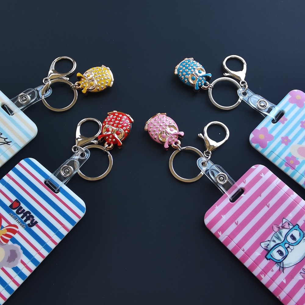 Sliding cover, push-pull, waterproof student meal card, hard card holder, work ID card, cartoon ID card, bus card, wholesale can print logo Specification image