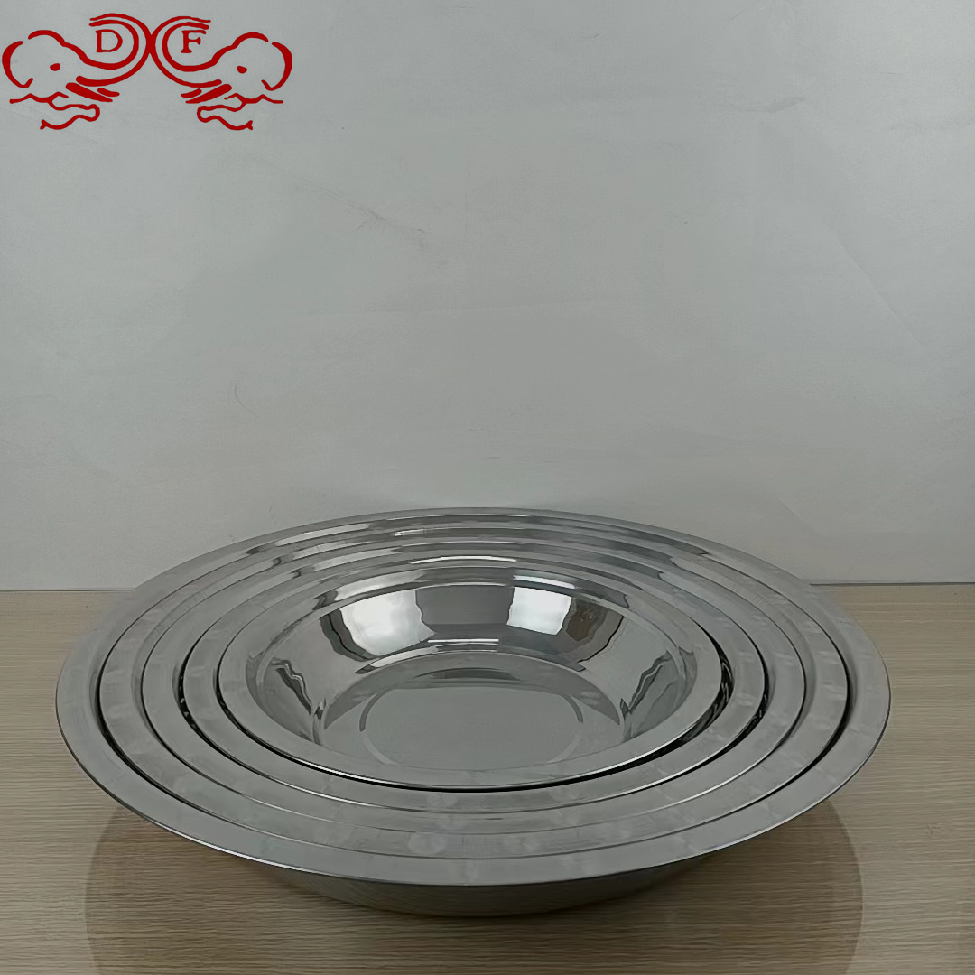 DF99131 stainless steel wide-edge cake plate, with various embossed patterns, multiple specifications and colors to choose from. Fruit plate cake plate, DF TRADINGHOUSE