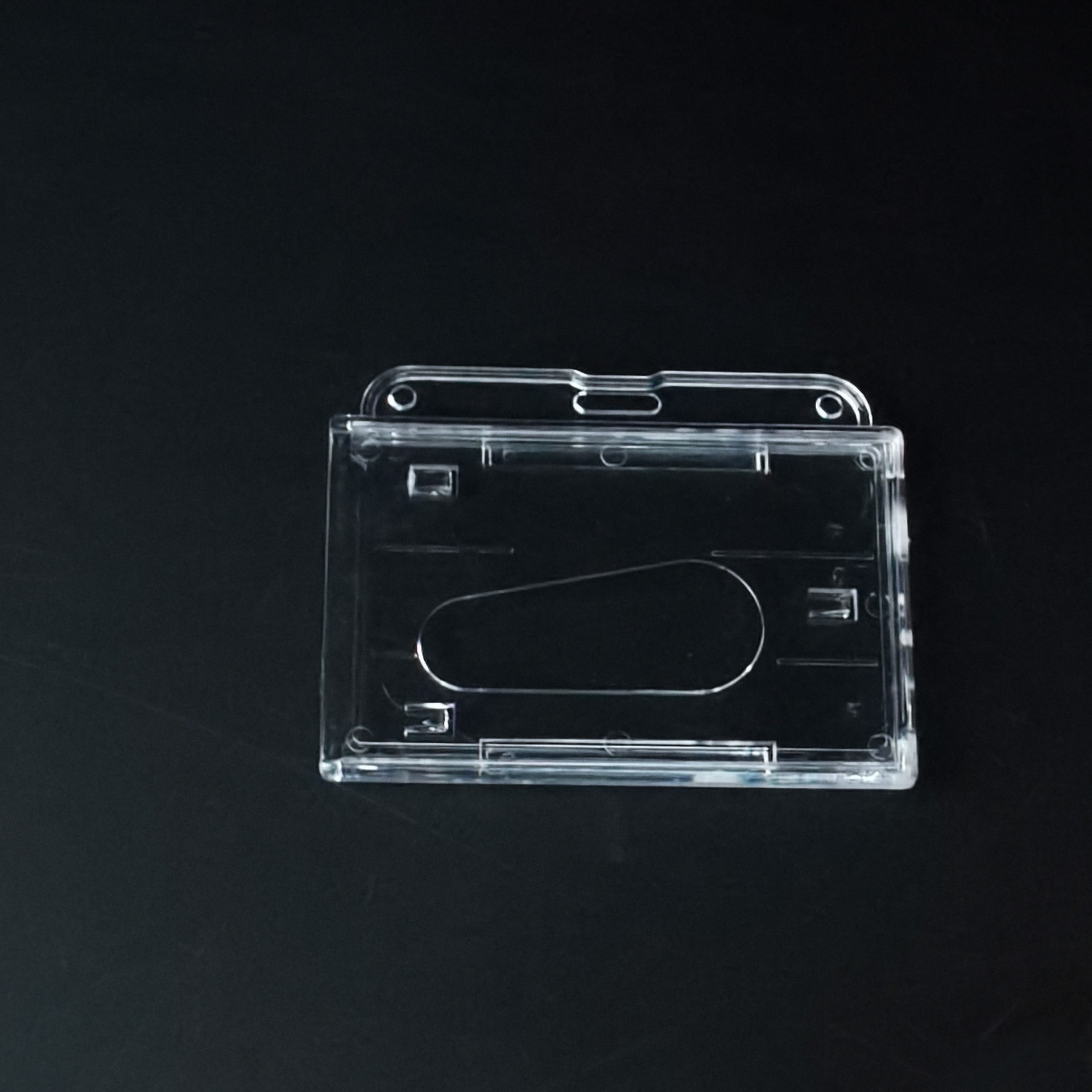 Acrylic PC ID card holder, PS transparent name tag, work card holder, access control name tag, student double-sided transparent card holder Item Picture