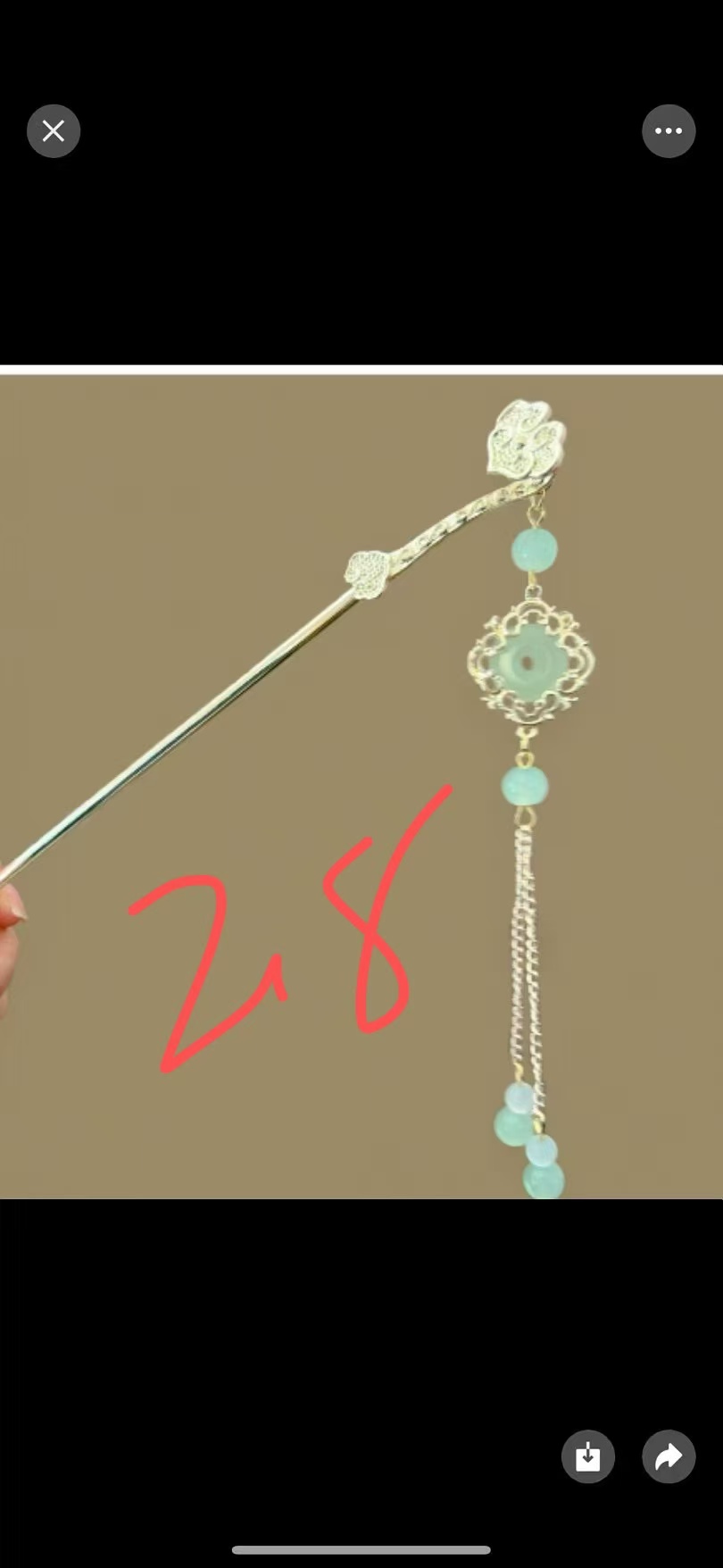 发簪/簪子/发簪灯笼/头簪/凤凰发簪白底实物图