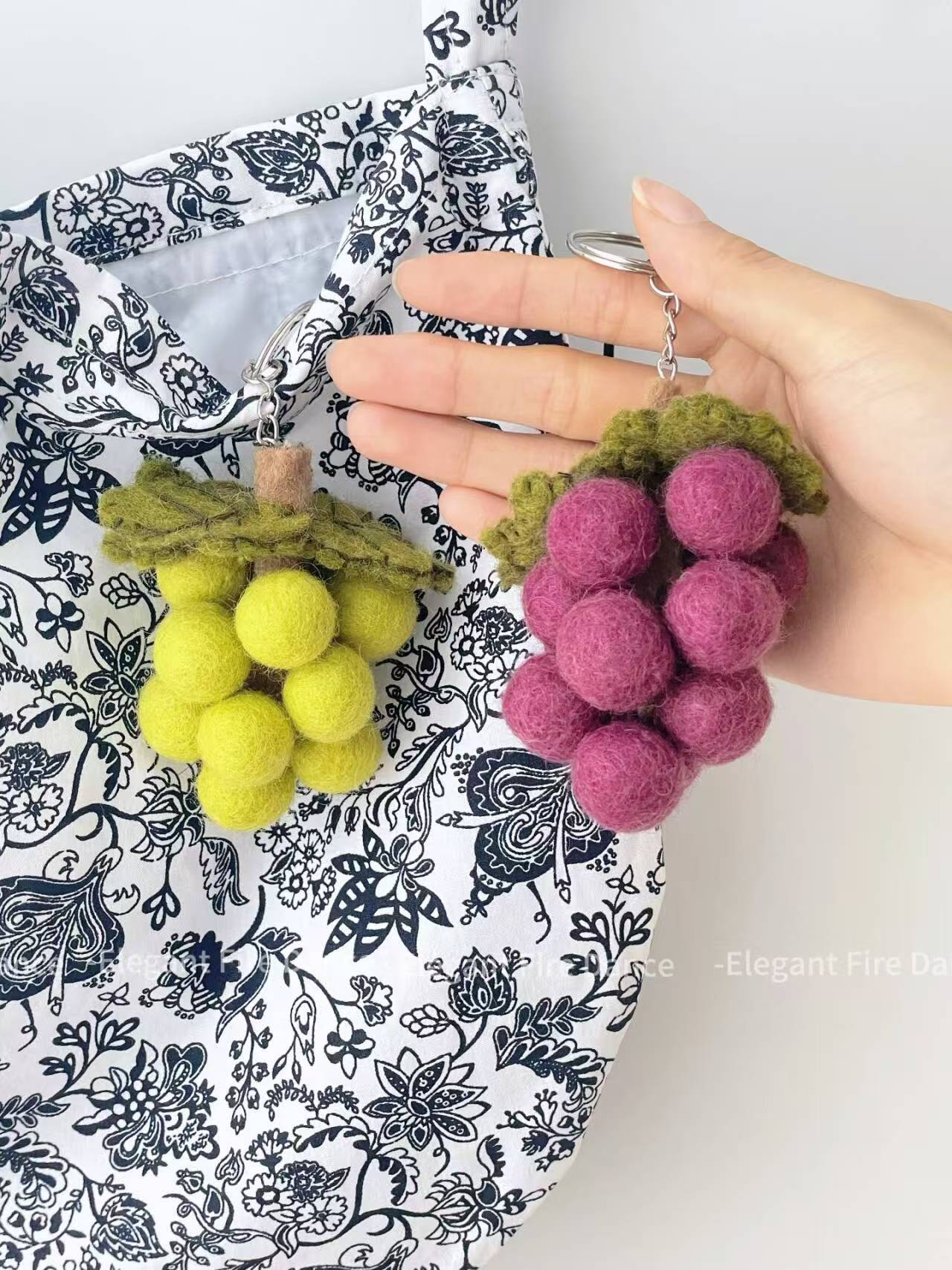 手工羊毛毡 仿真阳光玫瑰葡萄挂件包挂装饰ins礼物