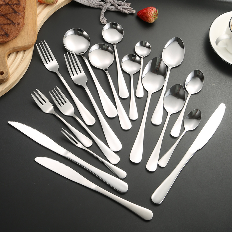 1010 stainless steel tableware, hotel steak-specific knives and forks, household children's eating spoons, Western dessert coffee spoons Specification drawing