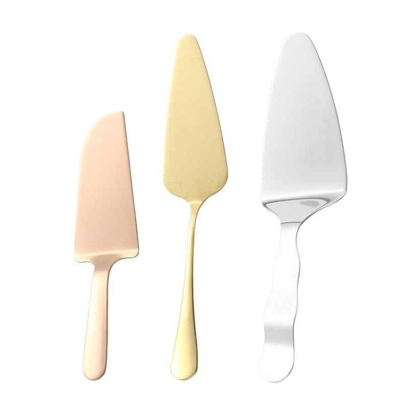 Stainless steel cake knife, fork, cake spatula, birthday cake spoon, fruit fork, cake tableware set with logo printing Item Picture