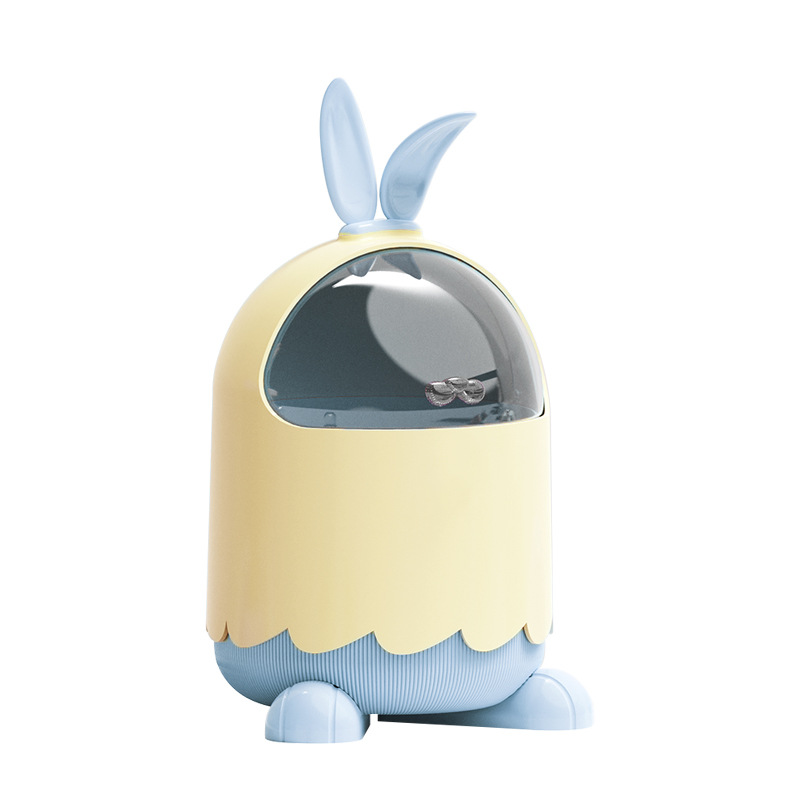 The G28-2950g Tutu Desktop trash can features a cute design with an inward-opening lid. It is compact, doesn't take up much space and is neat Item Picture