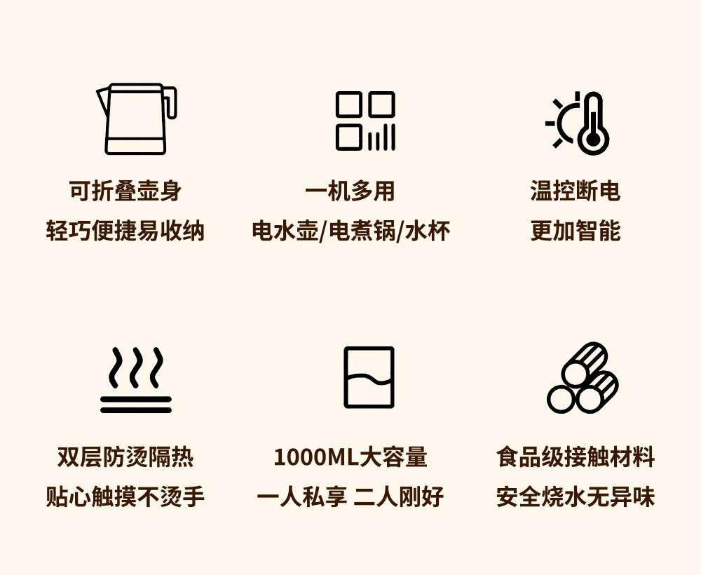 Multi-functional folding water kettle, portable health pot, stainless steel boiling water kettle, noodle cooking cup, electric water kettle, cross-border foreign trade steamed bun steamer Application Scenario