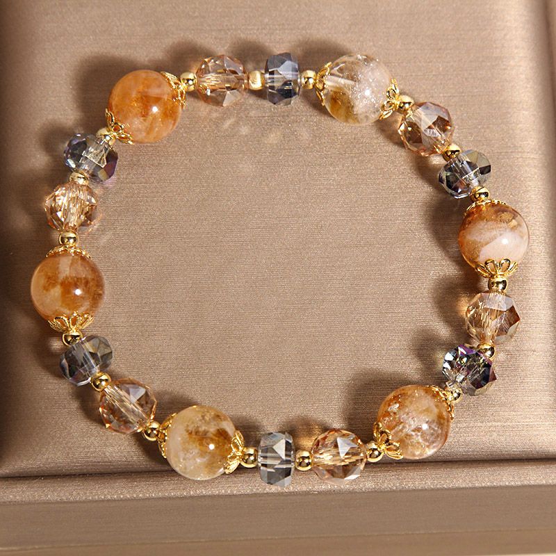 新中式黄塔晶串珠水晶手链女轻奢小众手串高级感手饰