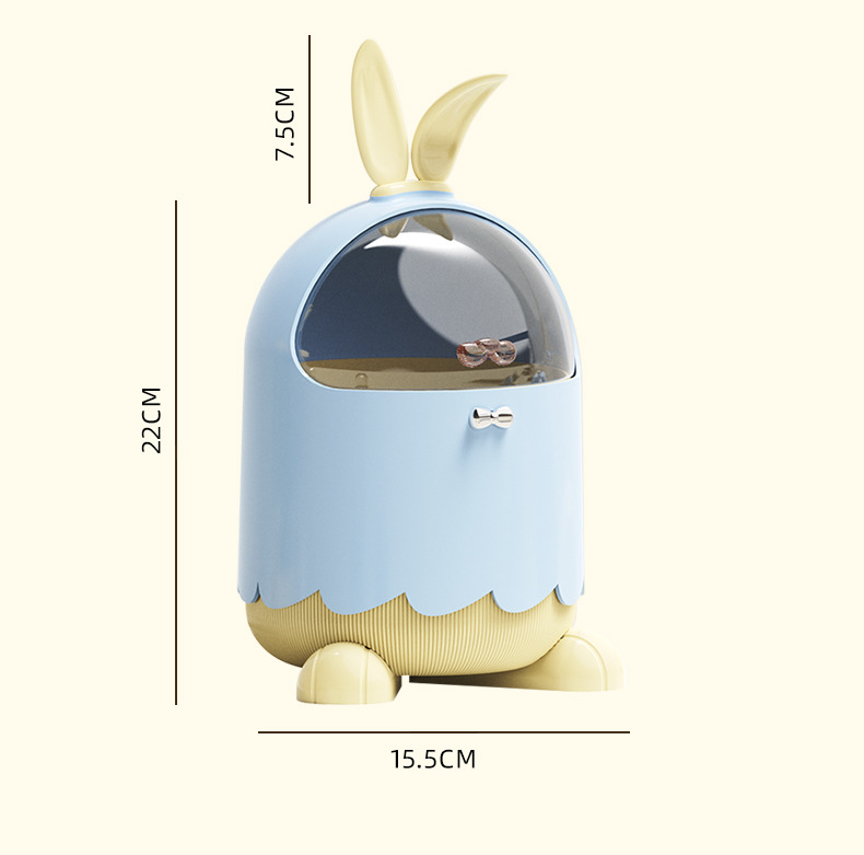 The G28-2950g Tutu Desktop trash can features a cute design with an inward-opening lid. It is compact, doesn't take up much space and is neat detail image 11