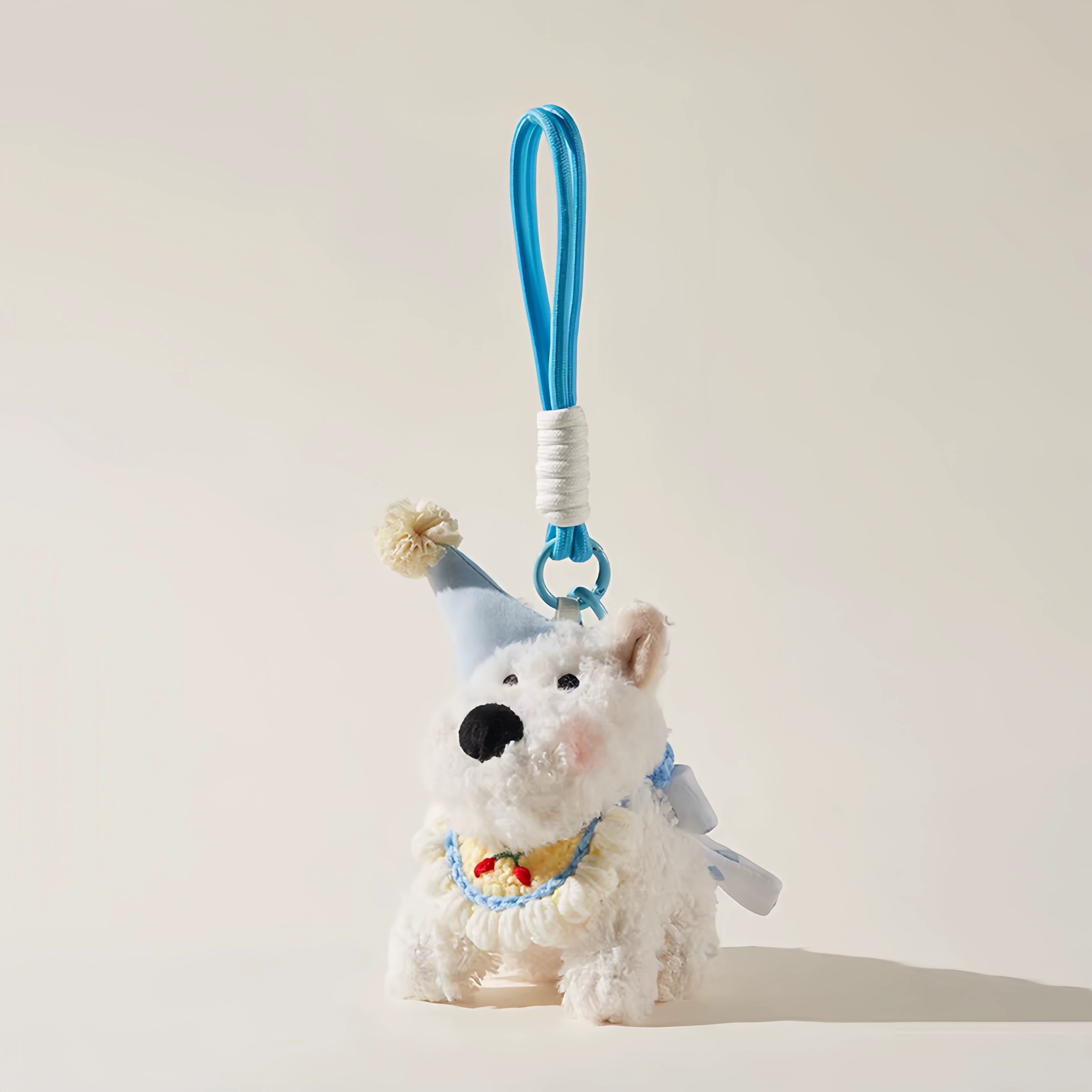 Plush and cute West Highland schoolbag pendant, messy puppy keychain pendant, cartoon gift doll details Picture