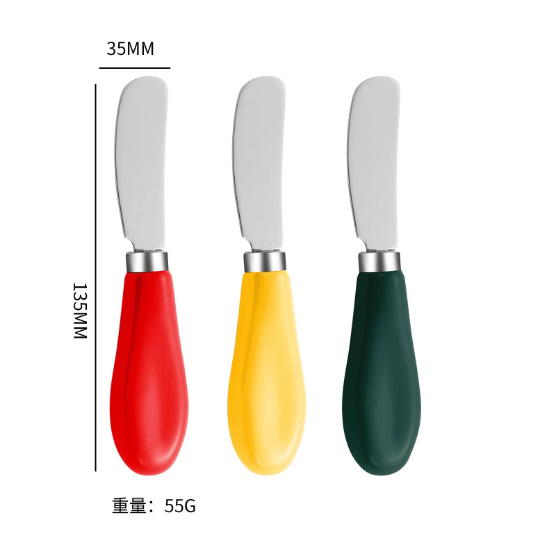Ceramic handle butter knife 430, stainless steel butter knife, jam spatula, cream cheese knife, household cheese knife manufacturer Application Scenario