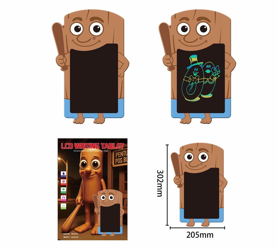 T1925114 Wooden Stick Man Color Screen LCD Writing Pad Specification image