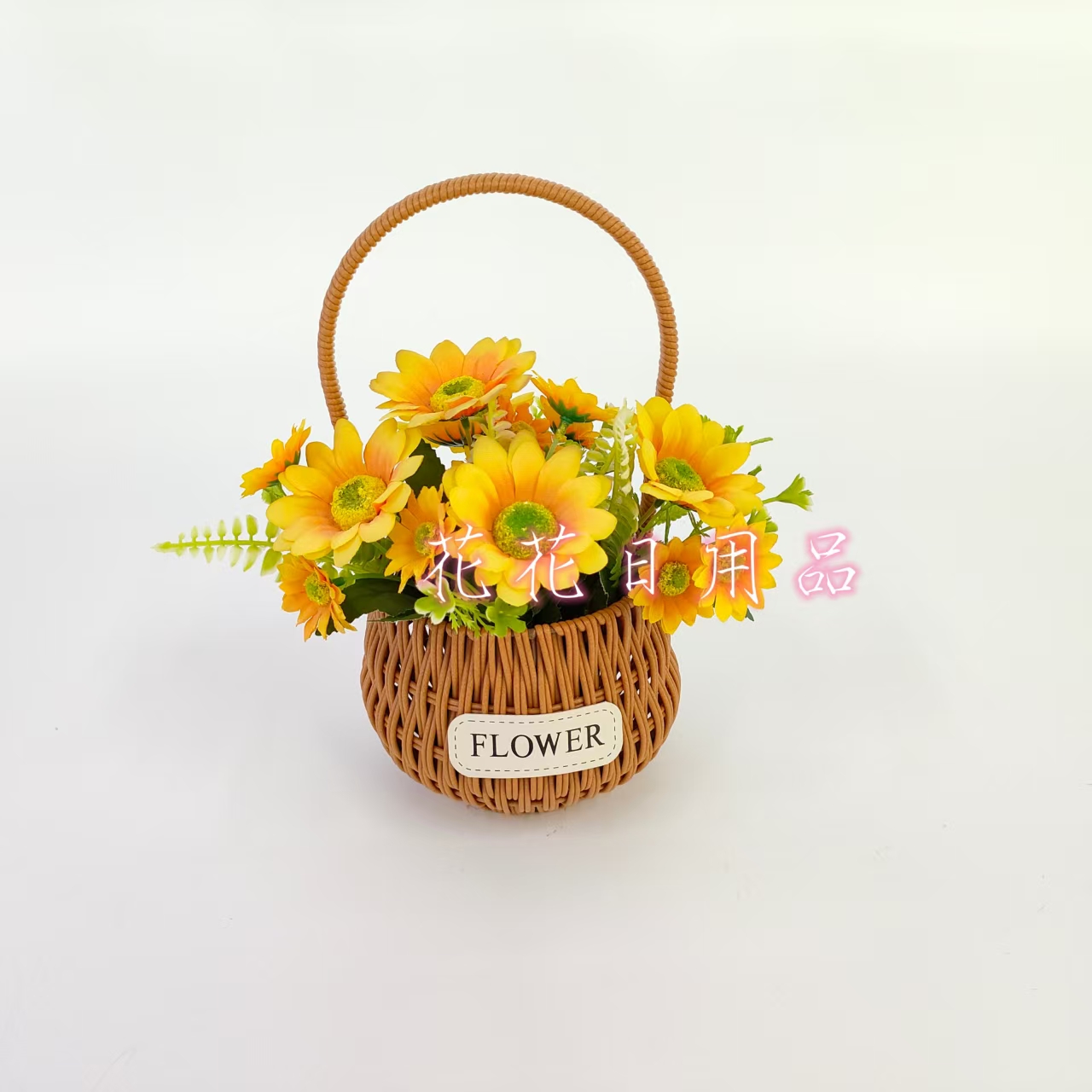 Artificial flowers, fake flowers, bonsai, woven POTS, sunflower ornaments and decorations details Picture