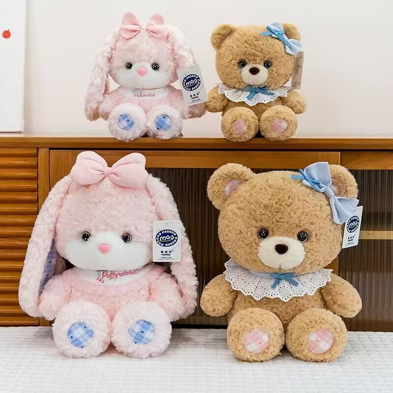 The new bear puff series of plush toys, creative scarves and pink rabbit dolls are perfect birthday gifts for friends