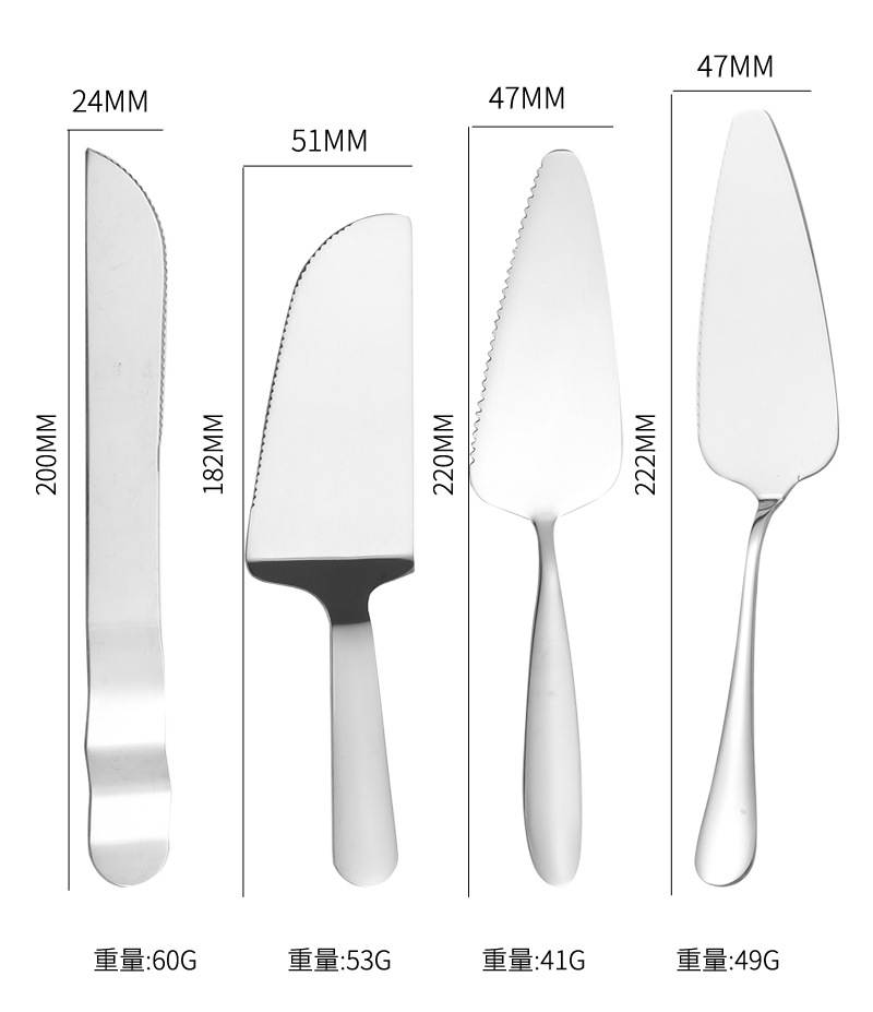 Stainless steel cake knife and fork set, multi-functional dessert fruit fork, cheesecake spatula, mooncake knife and fork can be printed with logo Item Picture