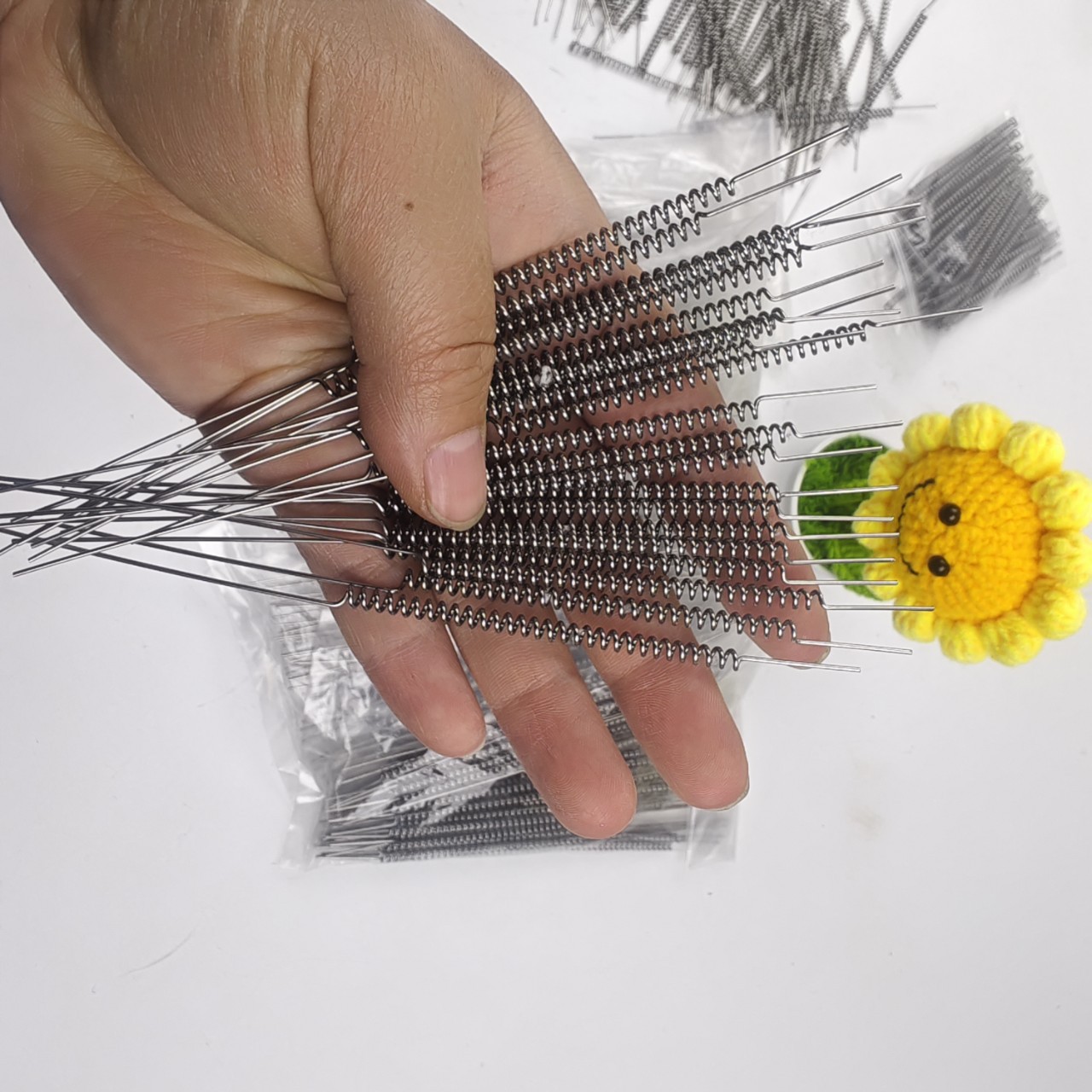 Handmade spring thickening and lengthening diy material rocking pot spring accessory material crocheted pot spring accessory full figure