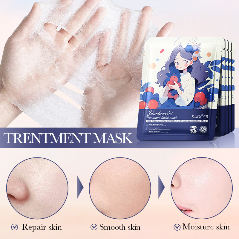 Cross-border wholesale of SADOER blueberry Repair Mask for hydrating, moisturizing and nourishing the skin in full English Application Scenario