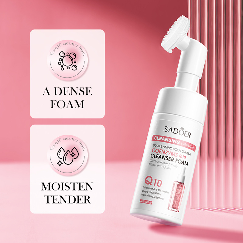Cross-border export wholesale of all-English SADOER coenzyme Q10 amino acid cleansing mousse and foaming facial cleanser details Picture