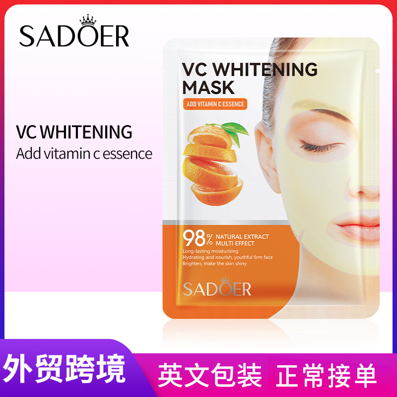 Cross-border export wholesale of all-English SADOERVC whitening and Moisturizing Mask, hydrating and moisturizing mask patch full figure