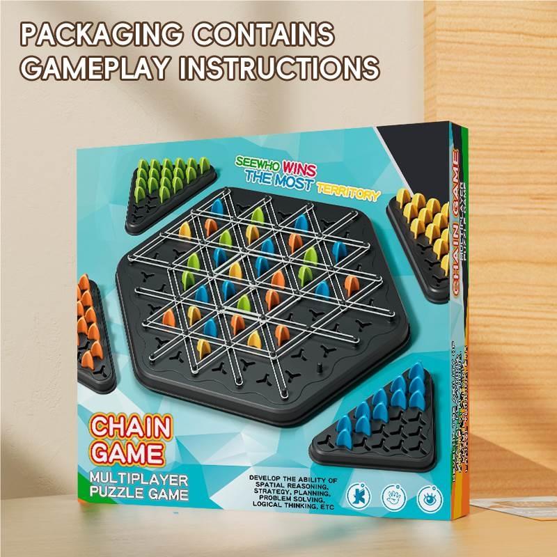 TJ91136 Chain Chess Triangle Chess Rubber Band Multiplayer Battle Board Game Toy [Large Size] Item Picture
