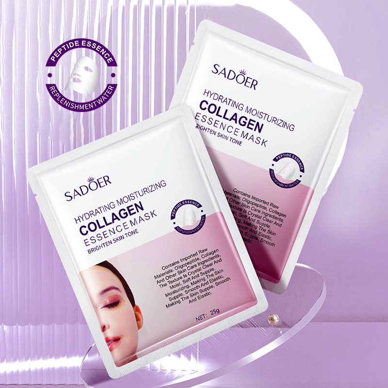 Cross-border wholesale of all-English SADOER Peptide Collagen Essence Facial mask for hydrating and nourishing Specification drawing