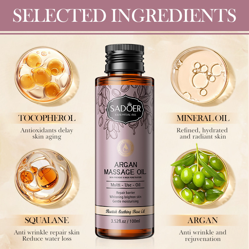 Full English SADOER glycerin Basic Massage Oil moisturizes the skin and soften the body essential oil cross-border export wholesale details Picture