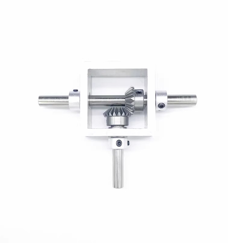 I90-degree right-angle transmission reversing bevel gearbox aluminum frame micro-miniature corner changer 1:1 T-type guide Specification drawing