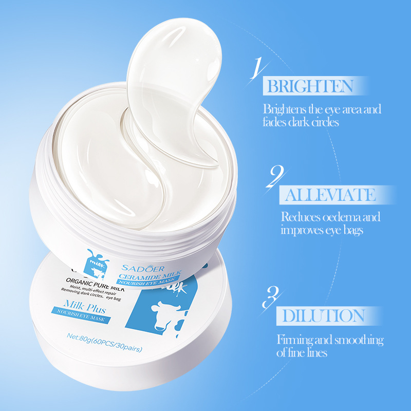 SADOER Milk Nourishing Eye Mask in Full English: Moisturizing Eyes and Improving dryness. Cross-border export wholesale Specification drawing