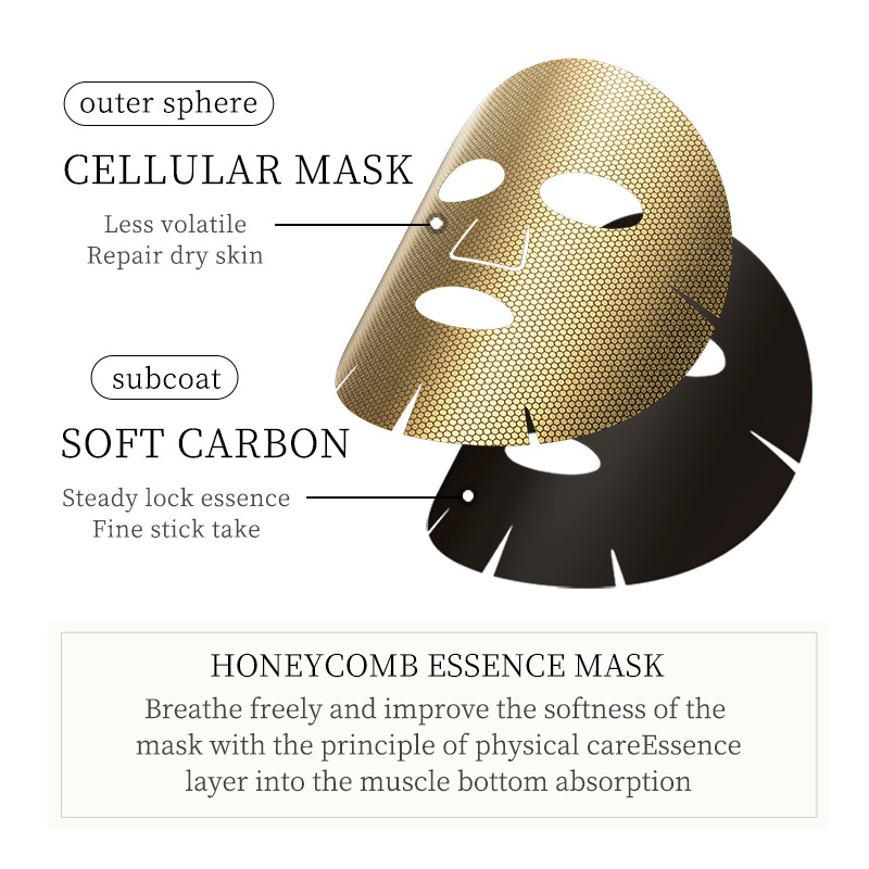 Cross-border export wholesale of SADOER Gold Honeycomb Facial mask Hydrating, Moisturizing and Nourishing Mask in full English Item Picture