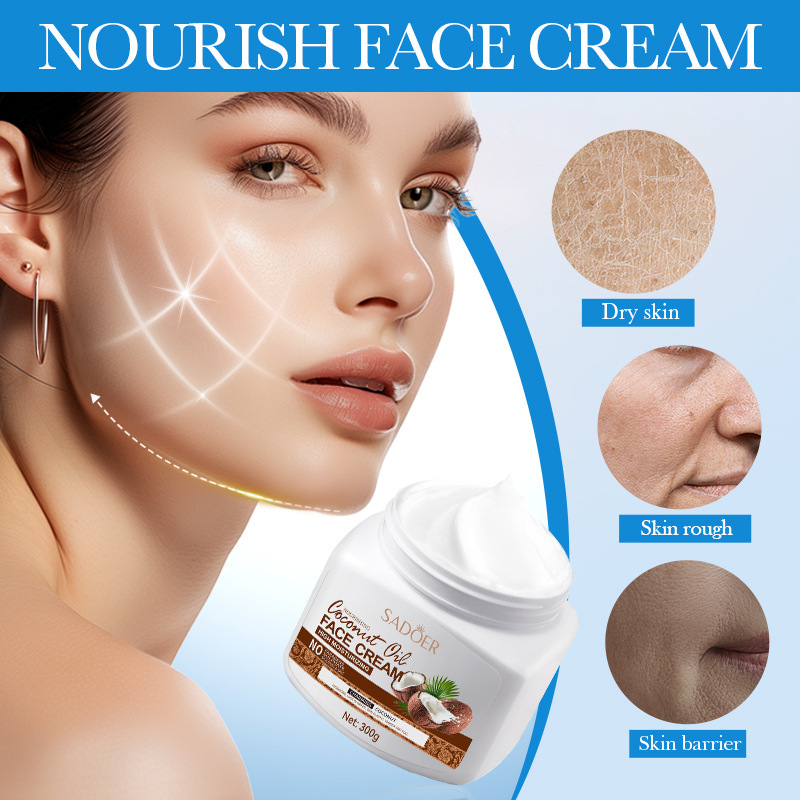 Full English SADOER Coconut Oil Nourishing and Moisturizing Cream, hydrating and nourishing skin Care cream, cross-border export wholesale details Picture