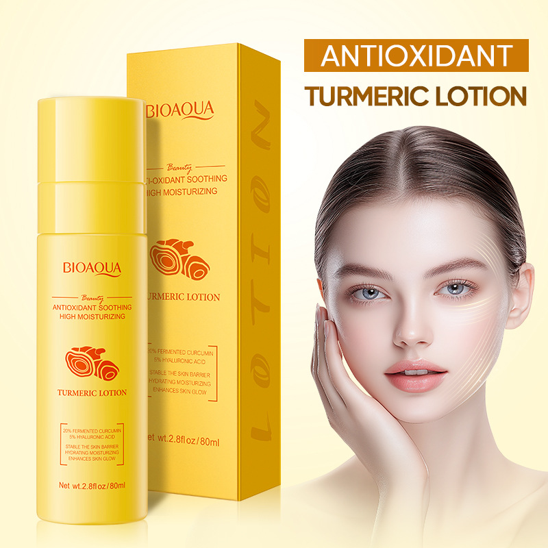 All-english BIOAOUA Turmeric Antioxidant Soothing Lotion Moisturizing and Hydrating Lotion Cross-border export wholesale full figure