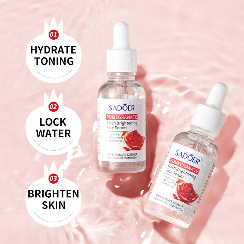 Full English SADOER Pomegranate Revitalizing and Beautifying Essence, Hydrating and Delicate Skin Nourishing Essence, cross-border export wholesale Specification drawing