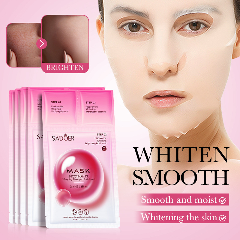 Cross-border export wholesale of SADOER niacinamide Whitening Trilogy Masks and delicate Moisturizing masks in full English full figure