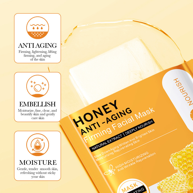 Cross-border wholesale of all-English BIOAOUA Honey anti-Wrinkle and Firming Facial mask, Hydrating and Moisturizing Mask Specification drawing