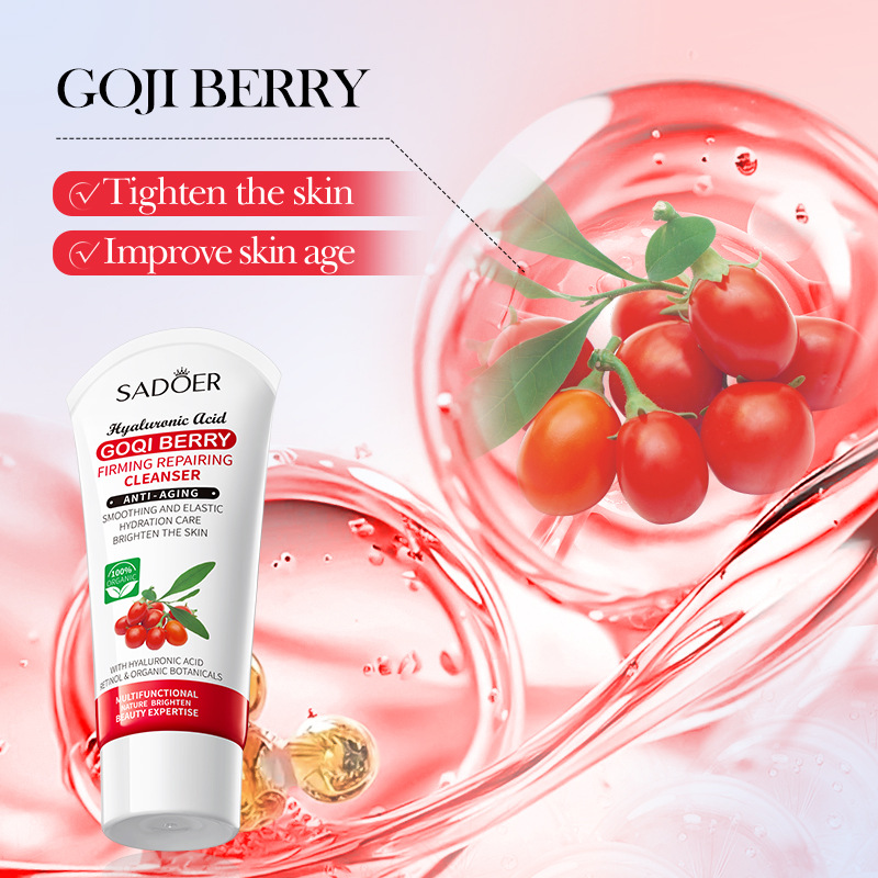 SADOER Goji Berry Anti-Wrinkle, Firming and Repairing Facial Cleanser, cross-border export wholesale Specification drawing